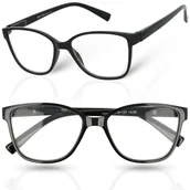 Okulary korekcyjne, oprawki, szkła - Okulary do czytania korekcyjne VISIONPLUS BLACK +2,50 - miniaturka - grafika 1