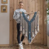 Dekoracje domu - Makrama Leila M beż/morska bryza - miniaturka - grafika 1