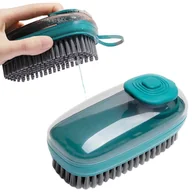 Miotły, szufle, mopy - Wielofunkcyjna miękka szczotka do czyszczenia butów i ubrań z dozownikiem płynu - miniaturka - grafika 1