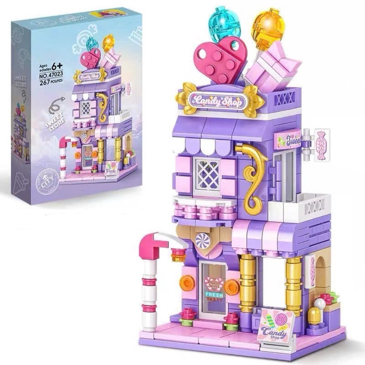 KLOCKI KONSTRUKCYJNE SWEET STORE – SKLEP ZE SŁODYCZAMI - 267 el.