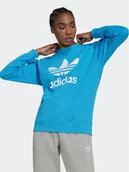 Bluzy damskie - adidas Bluza Treofil Crew HL6677 Niebieski Regular Fit - miniaturka - grafika 1