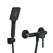 Baterie wannowe i prysznicowe - Laveo Bateria wannowa natynkowa Alita BVA 741D Czarny - miniaturka - grafika 1