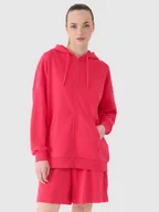 Bluzy damskie - 4F Bluza damska dresowa rozpinana z kapturem 4FRSS25TSWSF2152-54S Różowy Roz. M - miniaturka - grafika 1