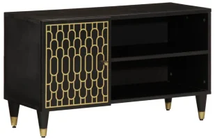 Czarna drewniana szafka RTV K5-E25 - Szafki RTV - miniaturka - grafika 1
