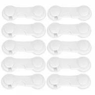 Zabezpieczenia dla dzieci - Blokada szuflad, zabezpieczenie szafek, mebli 10 szt. Springos białe - miniaturka - grafika 1