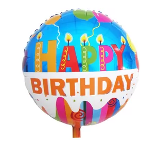 GoDan Balon foliowy "HAPPY BIRTHDAY - świeczki", 18" RND FG-O34HBS - Balony i akcesoria - miniaturka - grafika 1