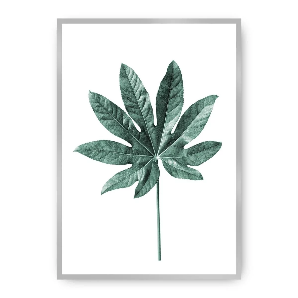 Dekoria Dekoria Plakat Leaf Emerald Green 50 x 70 cm Ramka Srebrna 222G-000-01