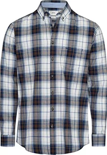 Koszule męskie - BRAX Męska koszula w stylu Daniel C Light flanelowa w kratkę, Tobacco, L - grafika 1