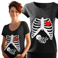 Bluzki damskie - Koszulka ciążowa z nadrukiem Rentgen i serduszko prezent dla Niej CIĄŻA - miniaturka - grafika 1