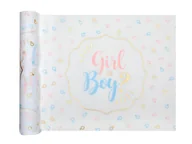 Dekoracje i nakrycia stołu na imprezę - Dekoracja bieżnik z włókniny na stół Girl or Boy? - 28 cm x 3 m - 1 szt. - miniaturka - grafika 1