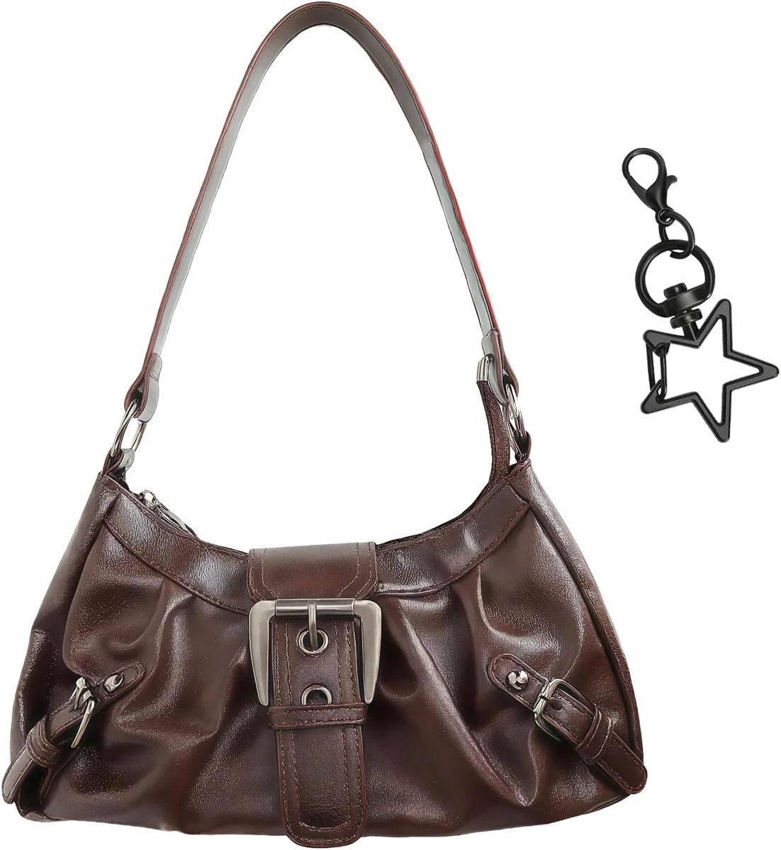 TOREBKA DAMSKA Y2K VINTAGE HOBO NA RAMIĘ ZAWIESZKA SKÓRA PU PREZENT