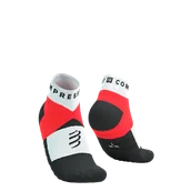 Skarpetki sportowe męskie - COMPRESSPORT Skarpetki do biegania ULTRA TRAIL LOW SOCKS V2.0 fluo red/white - miniaturka - grafika 1