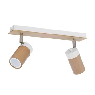 Milagro MLP9008 Baron White 2x8W Plafon biały/drewno - Lampy sufitowe - miniaturka - grafika 1