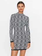 Sukienki - Glamorous Sukienka dzianinowa CK6805 Czarny Slim Fit - miniaturka - grafika 1