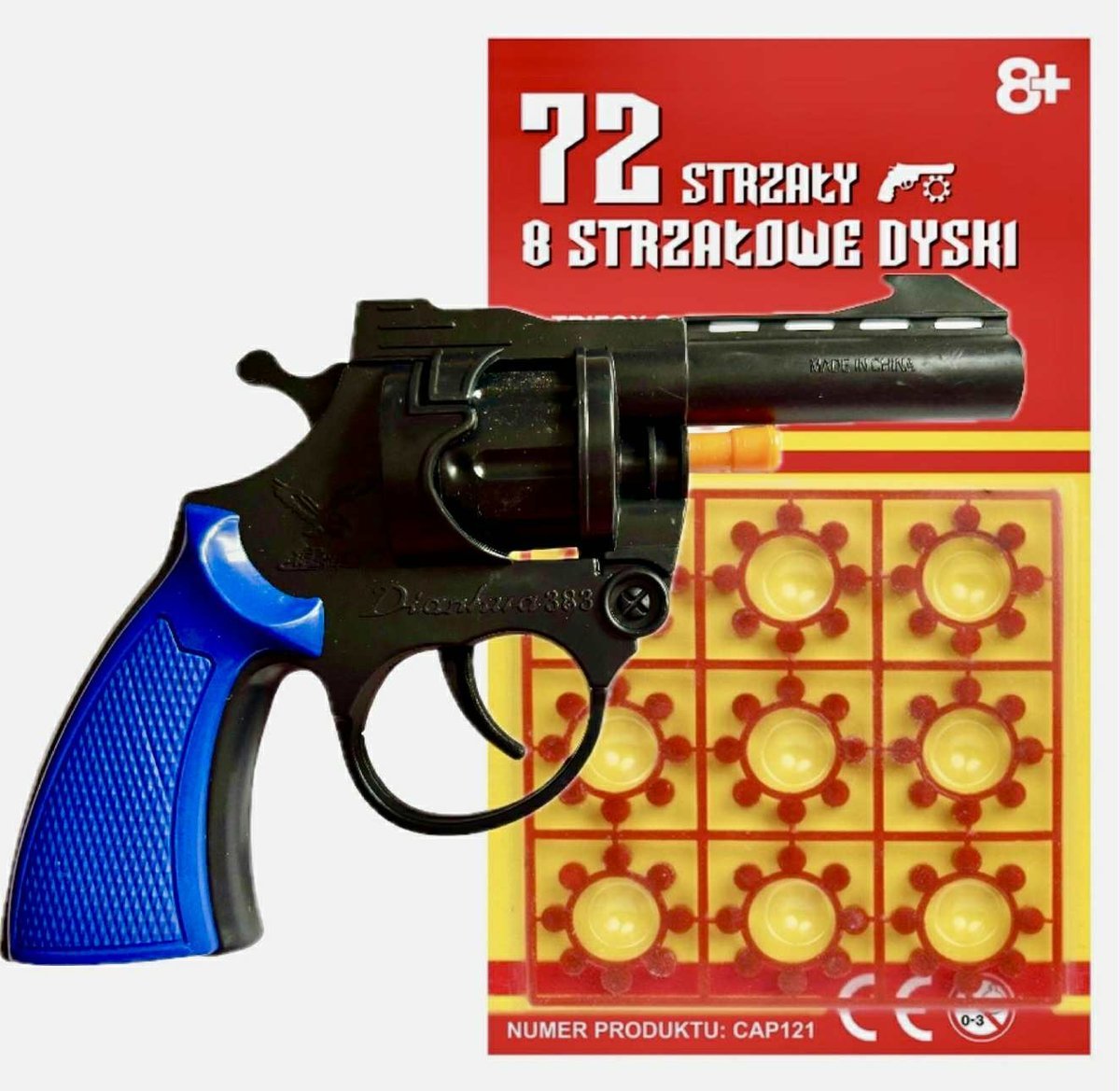 PISTOLET REWOLWER NA KAPISZONY HUKOWY PISTOLET NA SPŁONKĘ + KAPISZONY