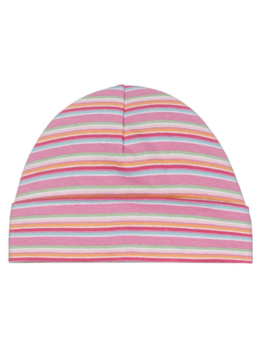 Dziewczęca czapka beanie w paski różowa Döll r.55