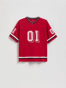 Reserved - T-shirt z nadrukiem - bordowy - Koszulki dla chłopców - miniaturka - grafika 1