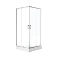 Kabiny prysznicowe - Laveo Desna Kabina prysznicowa kwadratowa 90x90x201 cm z brodzikiem drzwi rozsuwane JKDD096K - miniaturka - grafika 1