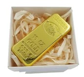 Trafika - Zapalniczka Prezentowa Gazowa Prezent Upominek Sztabka Złota - miniaturka - grafika 1