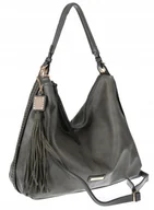 Torebki damskie - Torebka Damska Shopper Worek Pojemna Modna Duża Miejska Torba CH6624 Szara - miniaturka - grafika 1