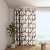 Zasłony - Zasłona na taśmie marszczącej 1 szt., kremowe i różowe kwiaty na szarym tle , Gardenia - miniaturka - grafika 1