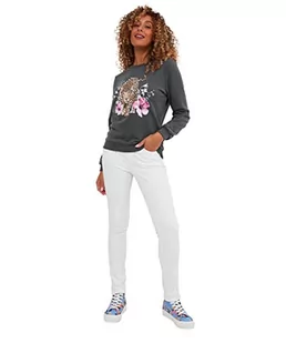 Joe Browns Damska bluza z grafiką w panterkę oversize, miękka, przytulna, szara, 8, szary - Bluzy damskie - miniaturka - grafika 1