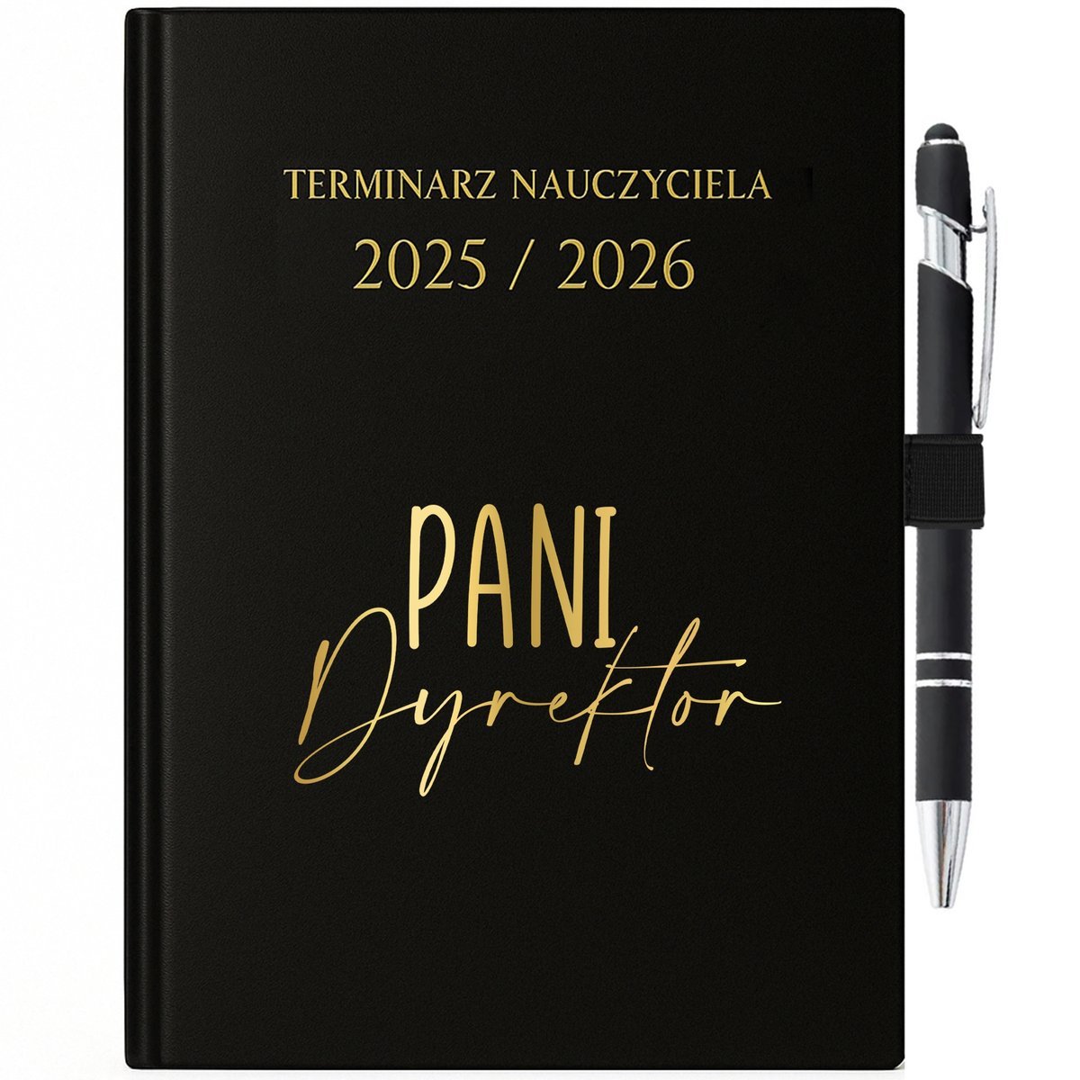KALENDARZ TERMINARZ PLANER 25/26 A5 PREZENT DLA PANI DYREKTOR DŁUGOPIS GOLD