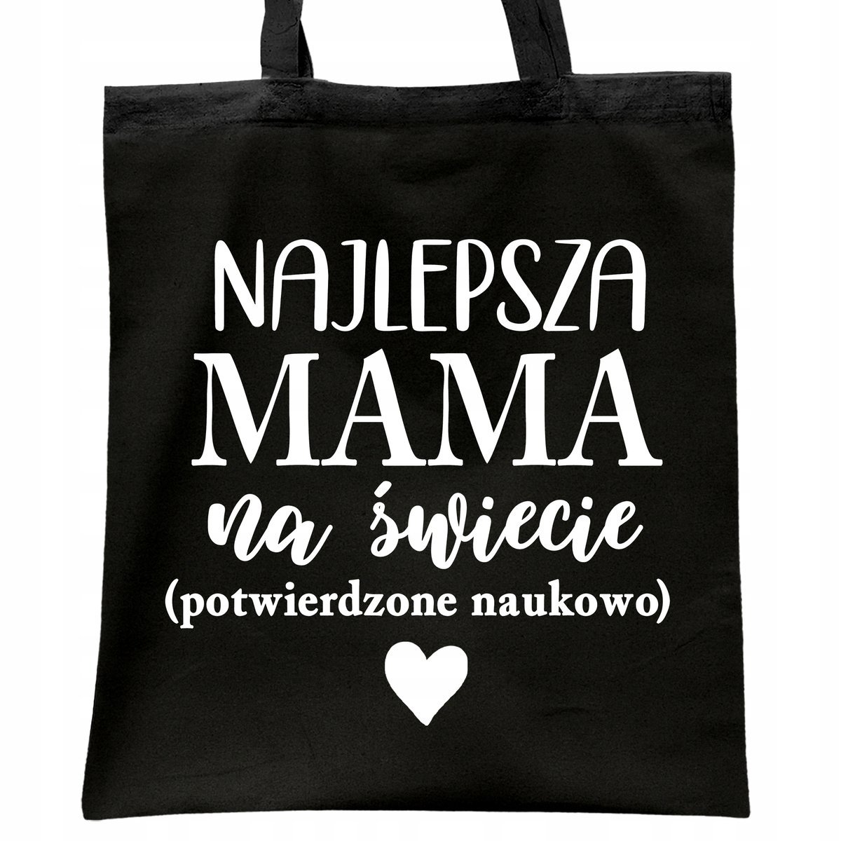 Torba bawełniana czarna na zakupy Dzień Matki Dla Mamy Prezent