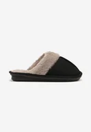 Kapcie męskie - Czarne Klasyczne Kapcie Wsuwane z Futerkiem Selomir - miniaturka - grafika 1