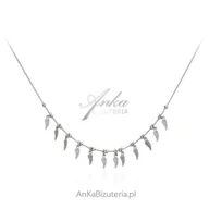 Naszyjniki - ankabizuteria.pl Srebrny naszyjnik CHOKER z piórkami - miniaturka - grafika 1