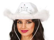 Dodatki do strojów karnawałowych - Kapelusz kowbojski biały - miniaturka - grafika 1