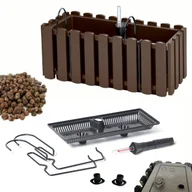 Donice - Skrzynka na balustradę DDEF400W Doniczka balkonowa + Keramzyt 1l - miniaturka - grafika 1