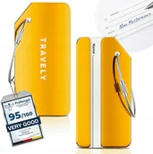 Akcesoria podróżnicze - Zawieszka Do Walizek Żółta Metalowa Identyfikator Bezpieczna Podróż - miniaturka - grafika 1