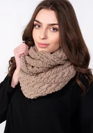 Apaszki i szaliki damskie - Stylowy, warkoczowy komin - SZ003 mocca - miniaturka - grafika 1