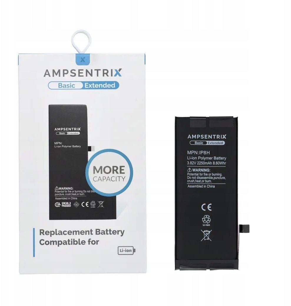 AmpSentrix Basic bateria do iPhone 8 zwiększona pojemność