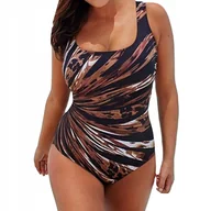 Stroje kąpielowe - WYSZCZUPLAJĄCY STRÓJ KĄPIELOWY JEDNOCZĘŚCOWY KOSTIUM MODELUJĄCY W PASKI XL - miniaturka - grafika 1