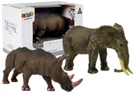 Figurki dla dzieci - Import LEANToys Figurka Zwierzęta Afrykańskie Nosorożec Słoń - miniaturka - grafika 1