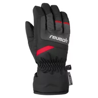 Rękawice narciarskie - Rękawice zimowe dziecięce z membraną Reusch Bennet R-TEX XT Junior 7680 czarno-czerwony - miniaturka - grafika 1