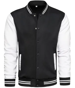 Bluza męska bejsbolówka czarno-biała Recea - M - Bluzy męskie - miniaturka - grafika 1