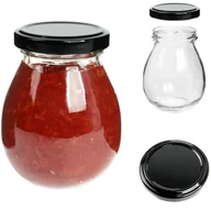 Pojemniki kuchenne - słoiczek na przetwory 245ml dżem desery miód 0,25l słoik czarna zakrętka - miniaturka - grafika 1