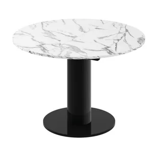 Stół rozkładany SOLO LUX Marble White HG + Czarny HG - Stoły - miniaturka - grafika 1