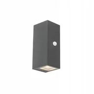 Lampy ścienne - QAZQA Nowoczesny kinkiet antracyt IP44 z czujnikiem ruchu - Baleno IIno - miniaturka - grafika 1
