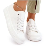 Trampki damskie - Niskie Tenisówki Klasyk Big Star LL274968 Białe 37 - miniaturka - grafika 1