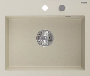 Mexen Oscar zlewozmywak granitowy 1-komorowy 580 x 490 mm, beżowy, syfon chrom - 6519581000-69 - Zlewozmywaki - miniaturka - grafika 1