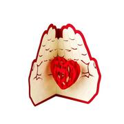 Kartki okolicznościowe i zaproszenia - Kartka Pocztowa Okolicznościowa 3D Pop-Up Walentynki Serce Na Dłoni - miniaturka - grafika 1