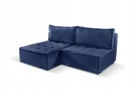 Narożniki - Sofa w kształcie L mini Bohoo narożnik tkanina Raven niebieski lewy - miniaturka - grafika 1