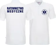 Odzież robocza - Promostars LPP - Koszulka Polo męska RATOWNICTWO MEDYCZNE biała - miniaturka - grafika 1