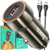 Ładowarki samochodowe - Mocna Szybka Ładowarka Samochodowa QC3.0 18W kabel Usb Typ Typu C Usb-c - miniaturka - grafika 1