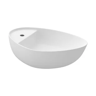 Umywalka nablatowa Cersanit Moduo 55x35 cm asymetryczna biały połysk K116-155 - Umywalki - miniaturka - grafika 1