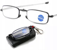 Okulary korekcyjne, oprawki, szkła - Składane okulary do czytania brelok plusy +1.5 - miniaturka - grafika 1